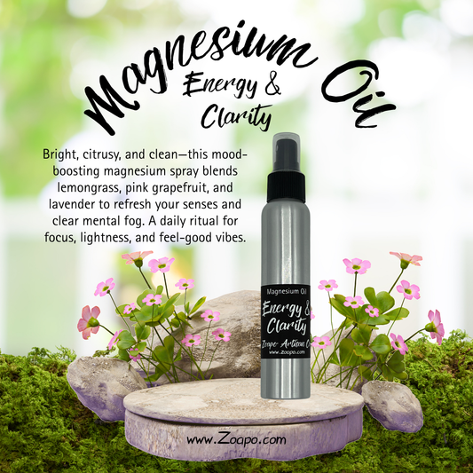 🌞 Energy & Clarity – Uplifting Magnesium Body Mist (Lemongrass + Grapefruit + Lavender) ✨