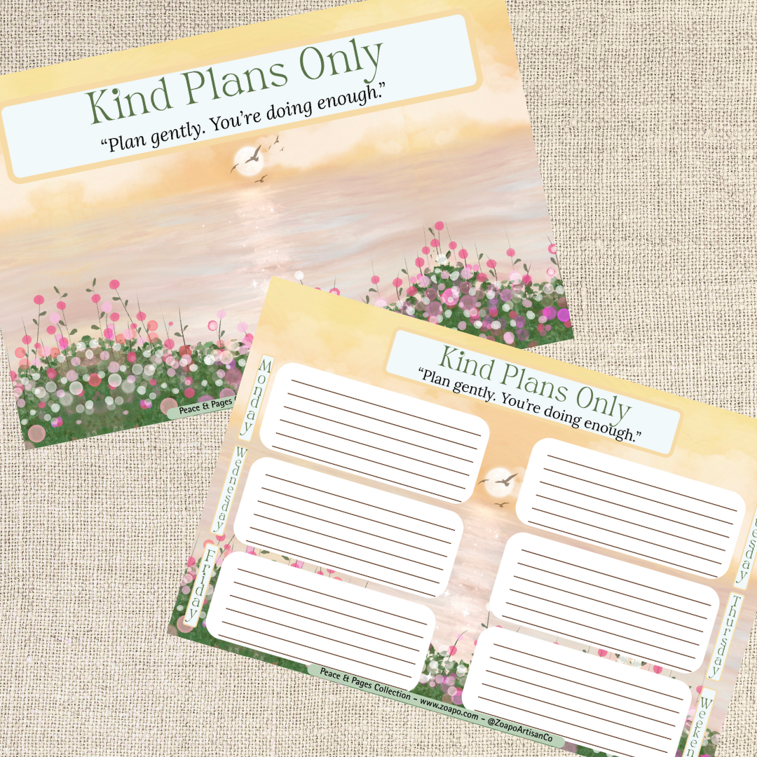 Kind Plans Only – Affirmation Weekly Goal Pad | Zoapo Stationery