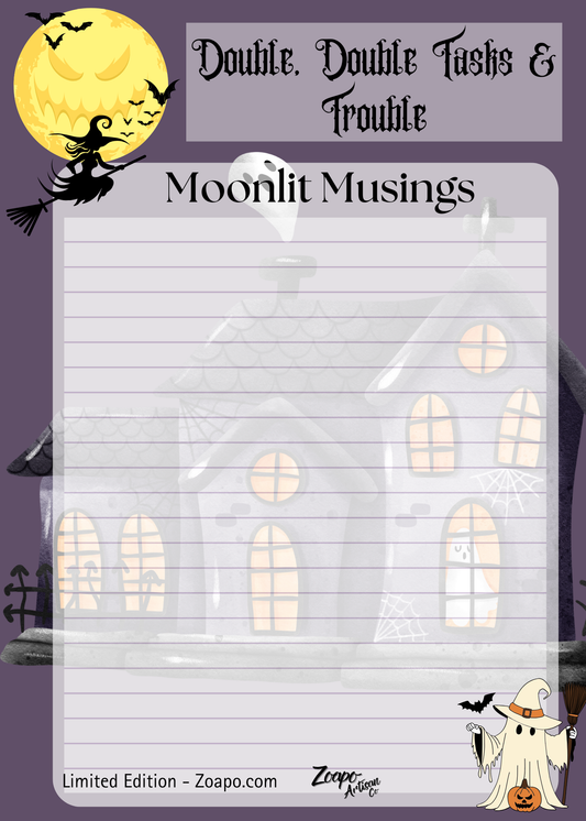 Double, Double, Tasks & Trouble —  Witchy Notes | Zoapo Stationery