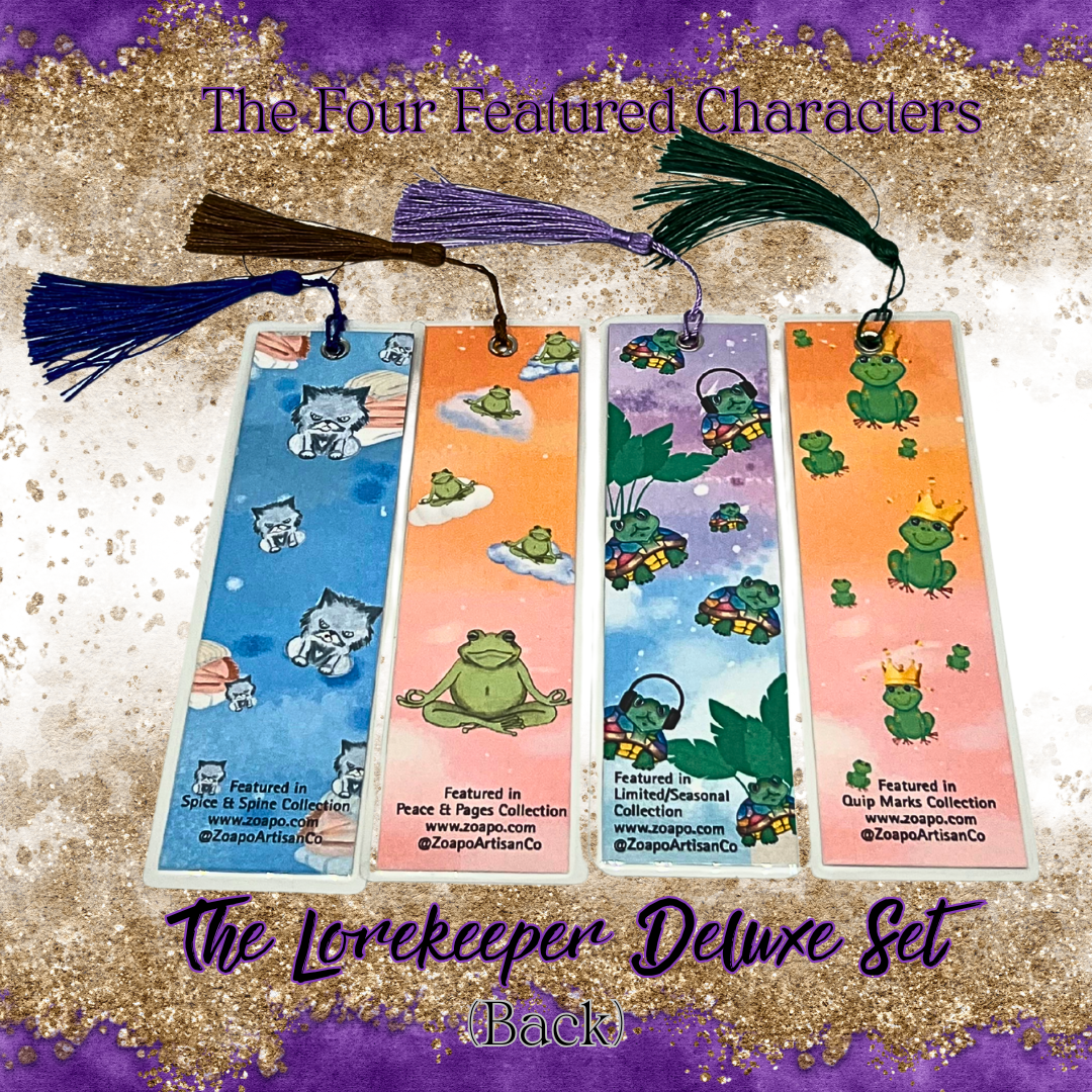 🐢📚 The Lorekeeper Set – Deluxe Bookmark Bundle ft. Core 4 Characters (Limited Edition)