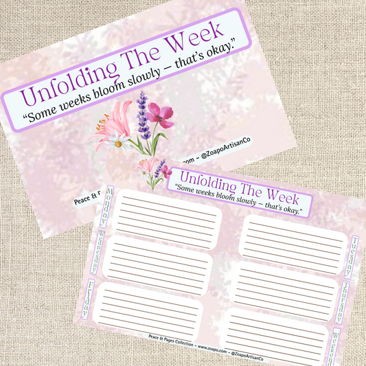 Unfolding the Week – Affirmation Weekly Goal Pad | Zoapo Stationery
