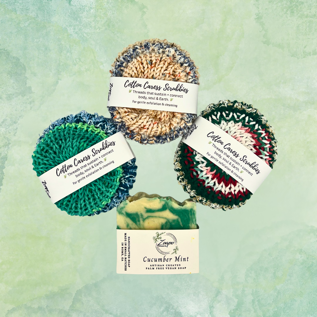 Cotton Caress Scrubbies – Body Exfoliating Set