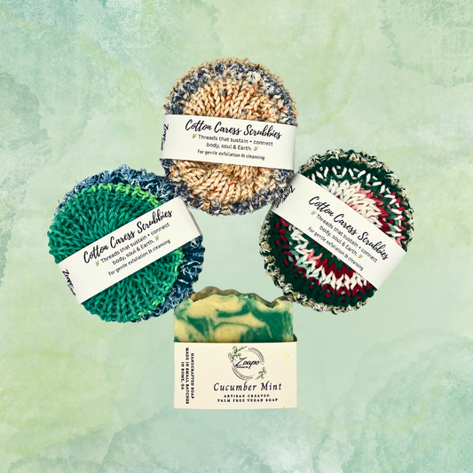 Cotton Caress Scrubbies – Body Exfoliating Set