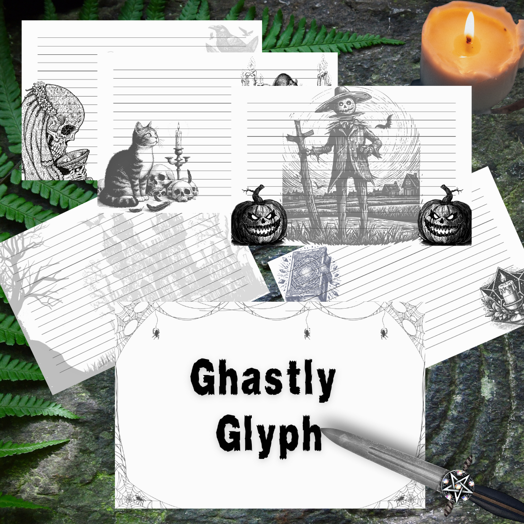 Ghastly Glyphs – Gothic Multi-Page Notepad | Zoapo Stationery